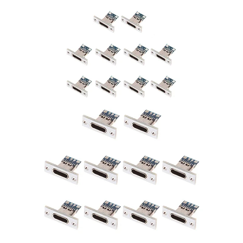 USB 3 1 C Socket Fixing Plate Type-c Jack 2Pin 4Pin Female Connector Qme