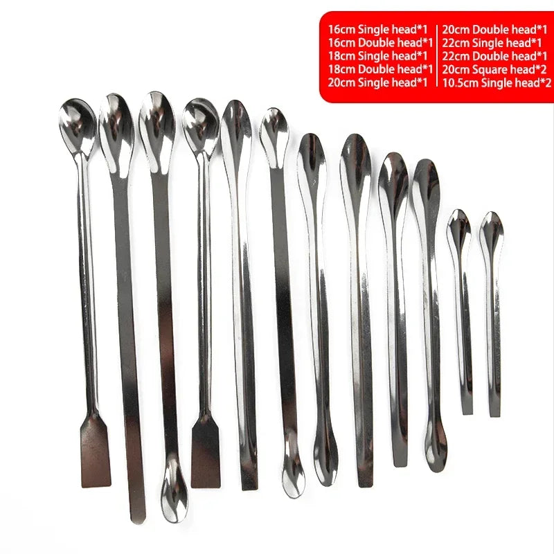 Stainless Steel Lab Spoon Spatula Laboratory Sampling Mixing Micro Qme
