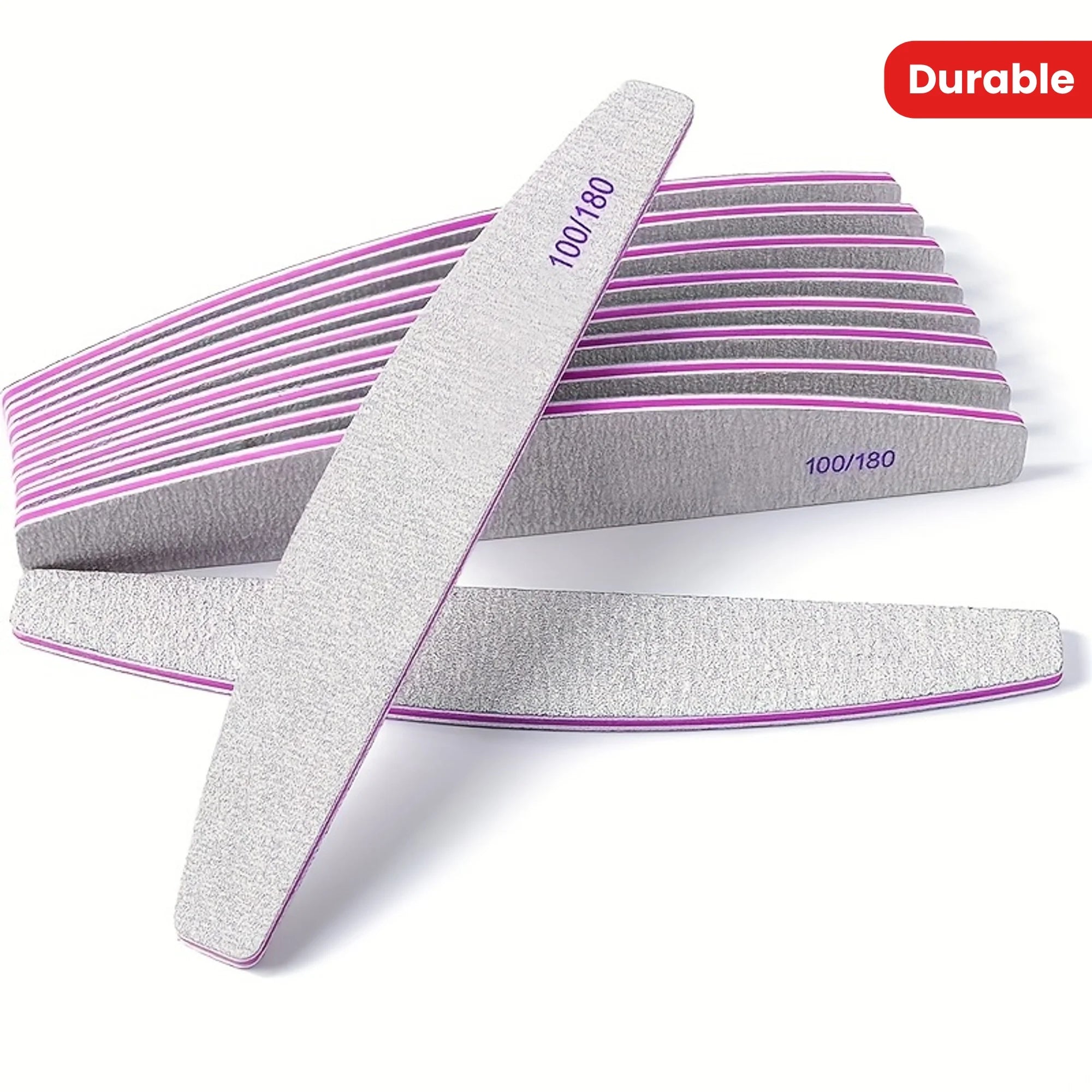 10Pcs nail file, 100/180 grit, durable sandpaper, high flexibility, odorless nail styling tool for manicures and pedicures Qme