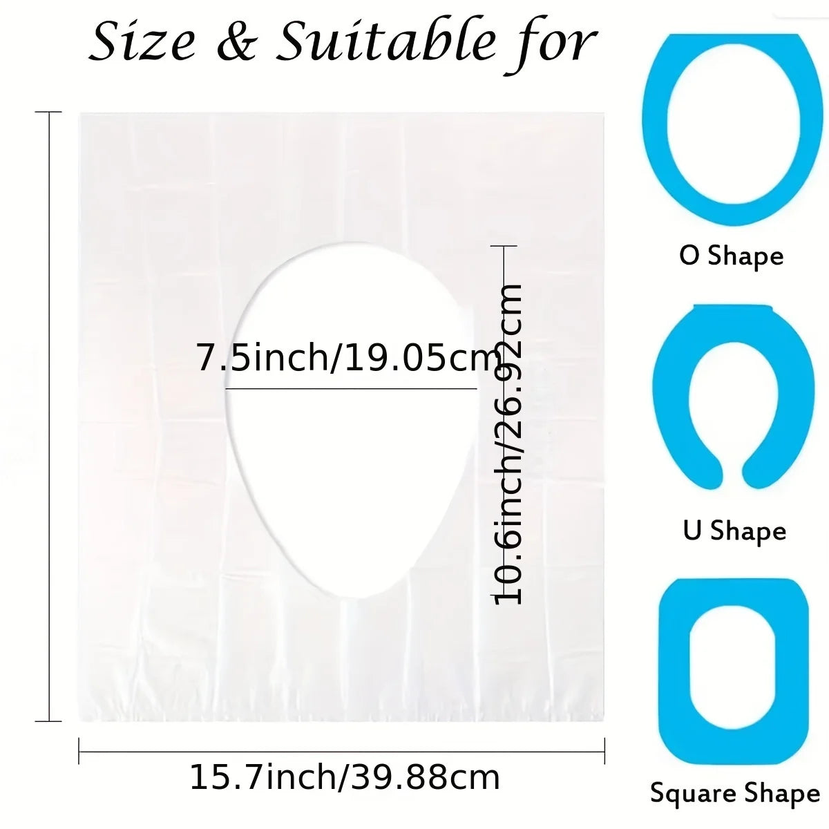 Travel Disposable Toilet Seat Covers - Waterproof Plastic Toilet Seat Protectors for Hygiene Qme