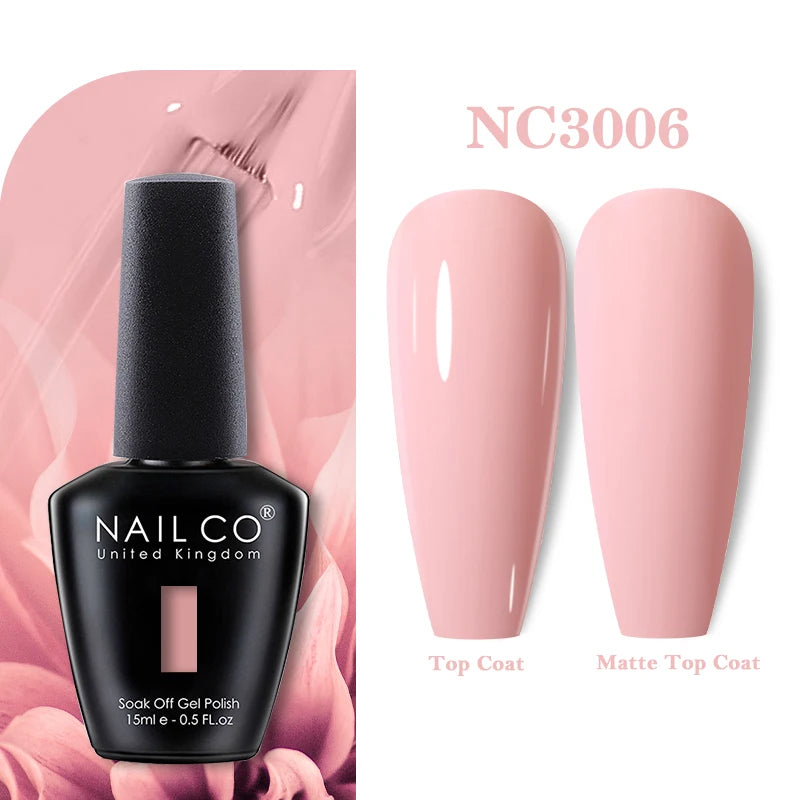 NAILCO Rubber Base Gel Polish Milky Pink Jelly White Beige 6Colors