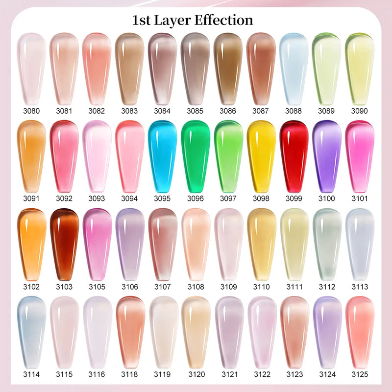 Arte Clavo Jelly Gel Polish Semi-transparent Pink Nude Clear DIY Nail Qme