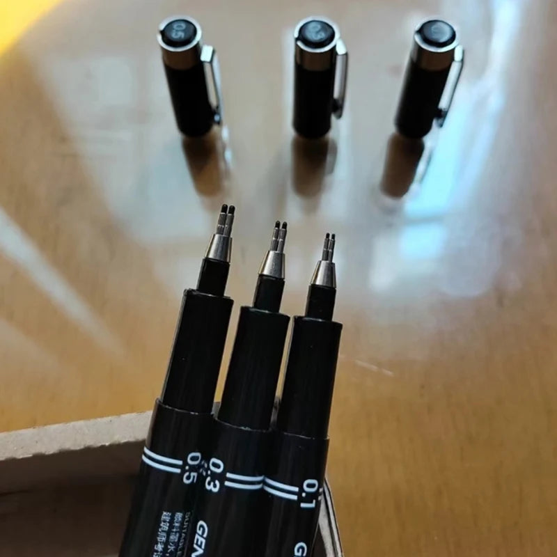 Double-line Gel Pen Essential Architectural Design Exams Note-taking Qme 3pcs
