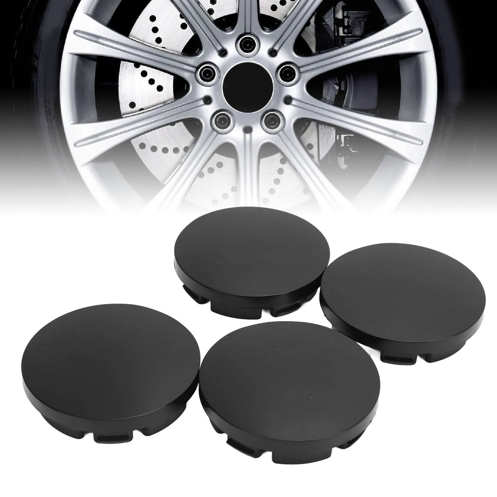 4PCS 56mm Car Wheel Center Hub Caps Black Compact Tyre Rim Hub Cover for Vehicle Wheel Center Hub Caps Qme