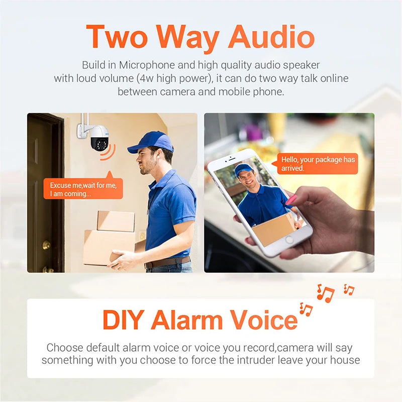 ESCAM QF218 1080P Pan/Tilt AI Humanoid detection Cloud Storage Waterproof WiFi IP Camera with Two Way Audio Surveillance Cameras Qme