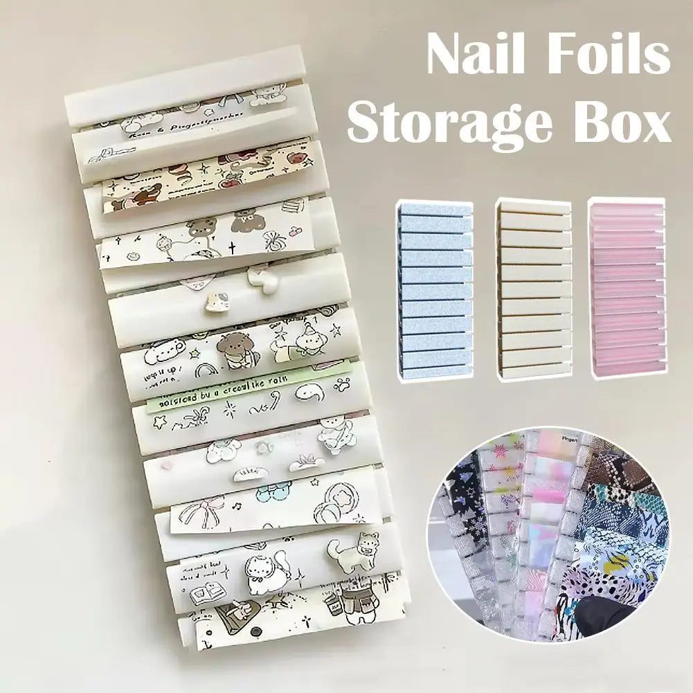 Nail Art Transfer Foil Storage Box Dust-proof Manicure Tool Organizer Qme
