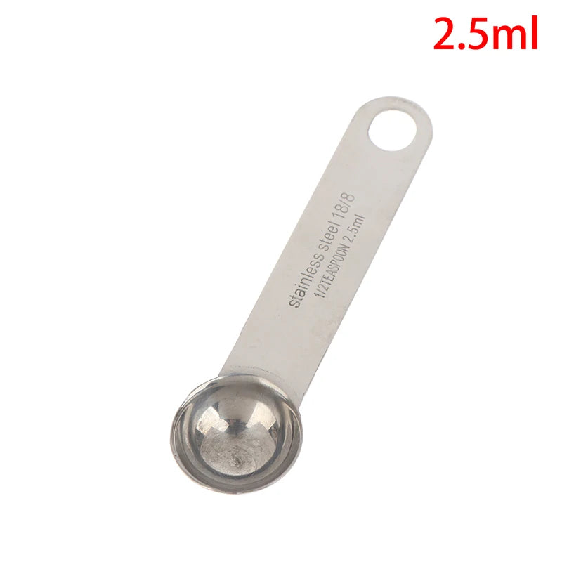 1 Stainless Steel Measuring Spoon Scale Ruler Egg Beater Kitchen Qme 2.5ml