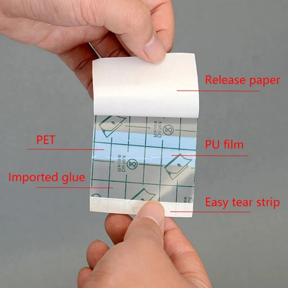 One Roll 5M Waterproof PU Bandages Disposable Transparent Stretchable Adhesive Bandages Protect Your Tattoos And Showers Qme