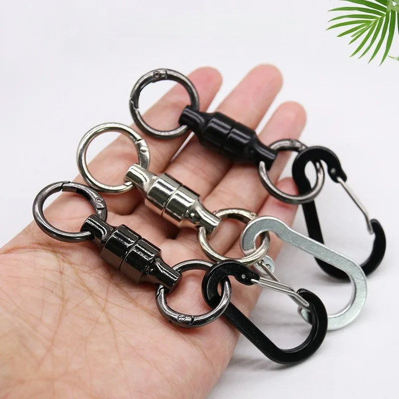Magnetic Quick Release Carabiner Keychain Swivel Rotatable Magnetic Snap Hook Anti-lost Key Holder Outdoor Backpack Clip Qme