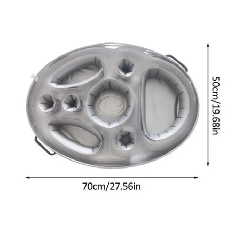 Waterproof Inflatable Pool Drink Tray Floating PVC Cooler Rack Holds Qme