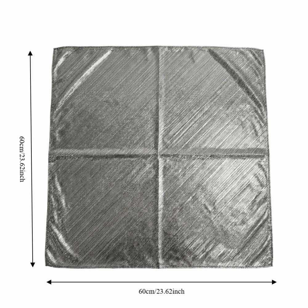 Polyester Liquid Silvery Headscarf Sparkly White Shiny Metallic Bandana Lightweight Breathable Satin Square Turban Qme