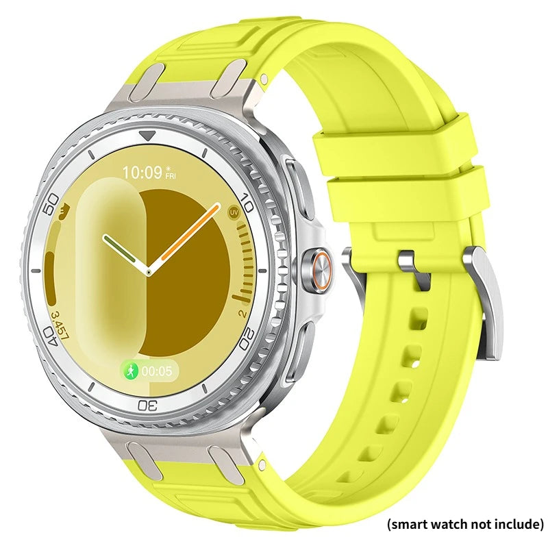 Strap for Samsung Galaxy Watch Watch 9/8 40mm 44mm Sports Silicone Bracelet for Samsung Galaxy Watch 8 Classic 46mm Band Correa Qme FluoYellow Galaxy classic 8 46