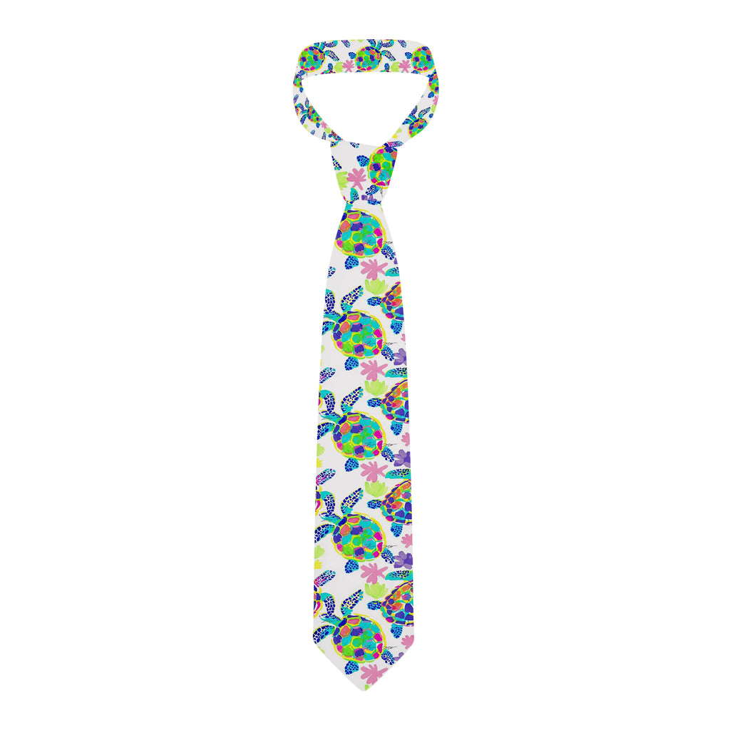 Funny Cartoon Tortoise Print Tie Unisex Fashion Business Men's Casual Qme