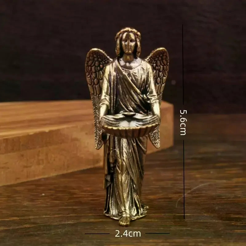 Handmade European Angel Figurine Home Decor Statue Guardian Angel Wings Angel Ornament Metal Character Models Craft Qme