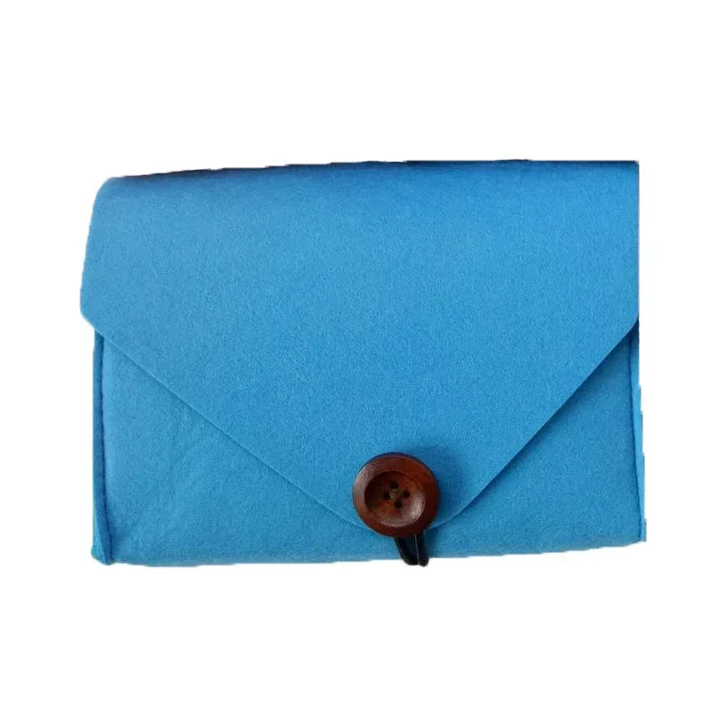 USB Data Cable Mouse Pouch Mini Felt Travel Multifunction Organizer Bag Key Coin Package Chargers Storage Bags Qme Blue