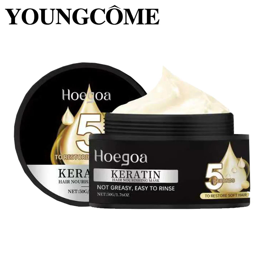 Keratin Hair Mask Moisturizer Conditioner Soft Smooth Frizz Damaged Repair Damaged Hair Restore Shine Hair Mask Qme
