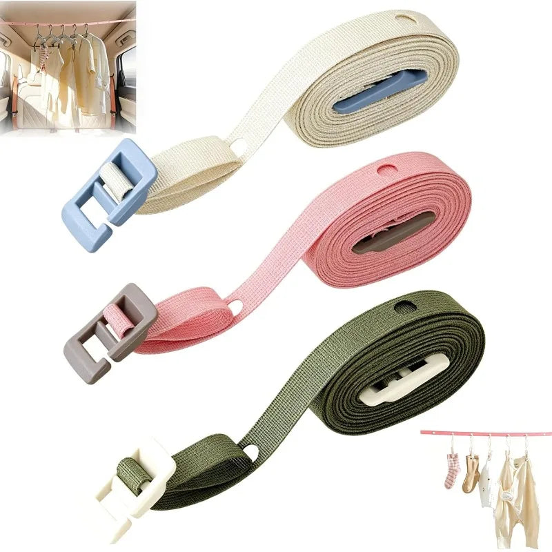 Travel Clothesline 11 5FT Non-slip Windproof Nylon Retractable No Qme