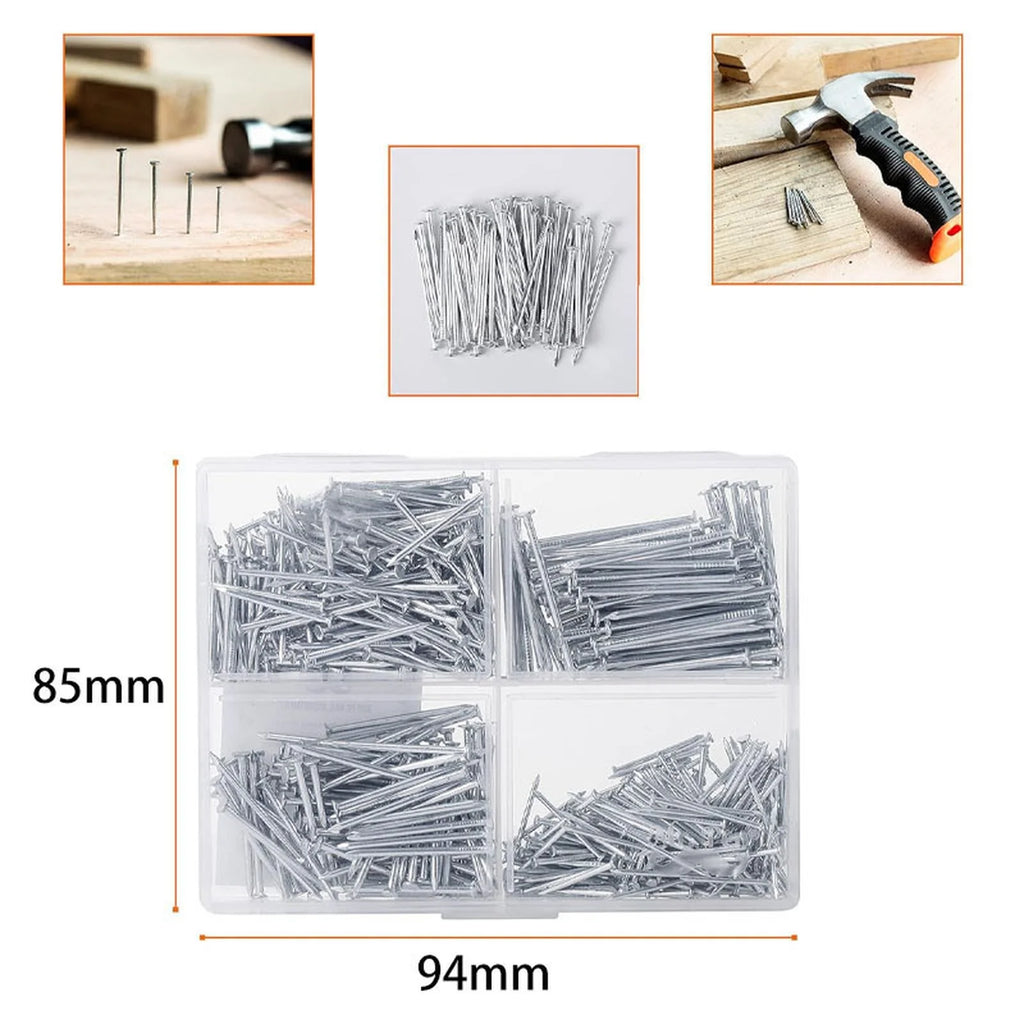 200PCS Multi-Size Nail Set for Walls Wood and Picture Frames Invisible Safety Screw for Cement Metal Nails Wood No Trace Fixator Qme