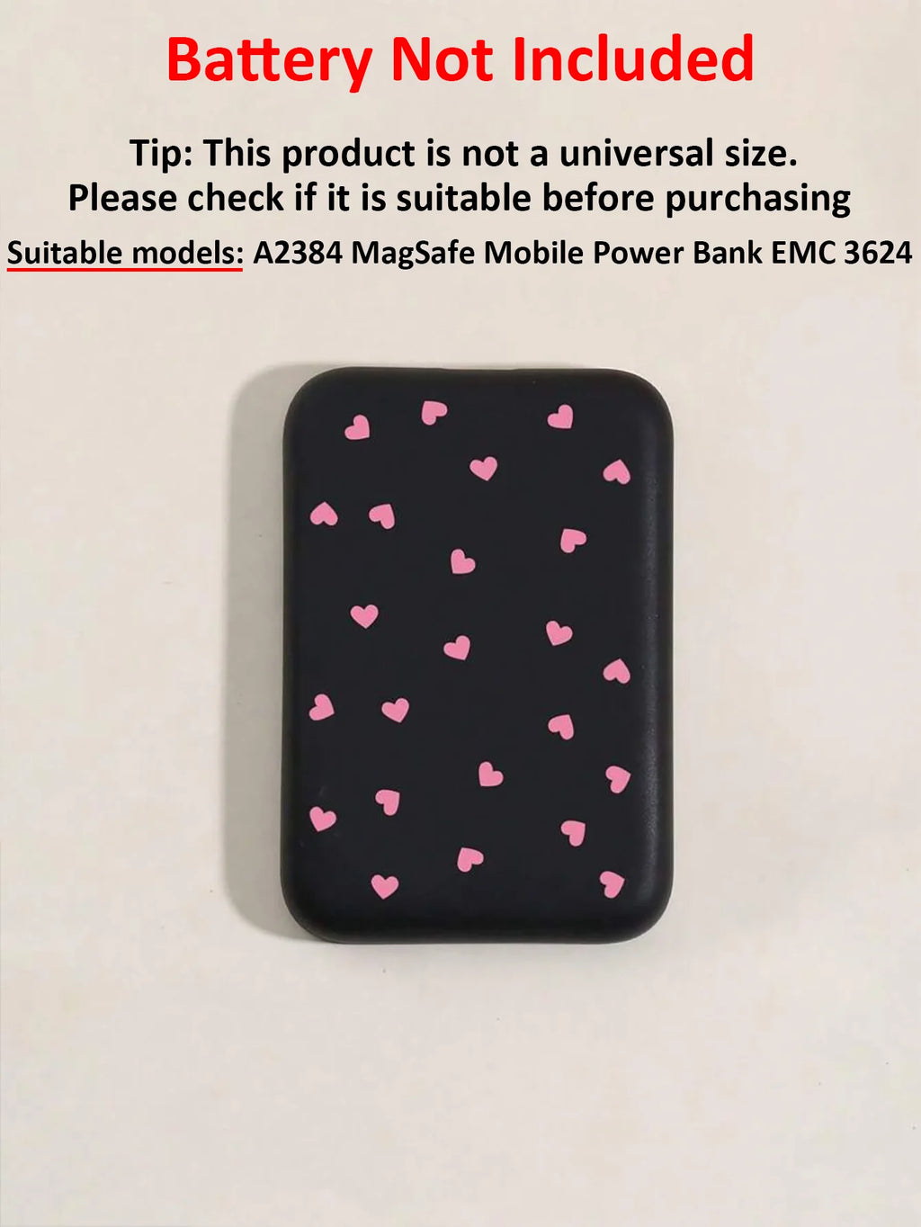 1 Black Pink Heart-shaped TPU Charging Protective Case Compatible Qme black