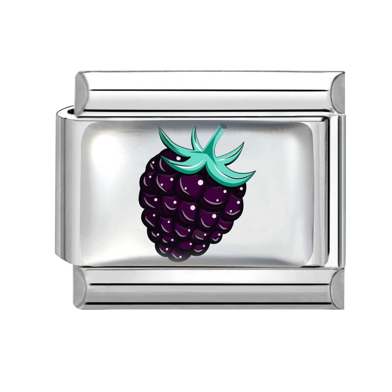 Selling Heart Blue Series Butterfly Fruits Italian Charm Link Fit