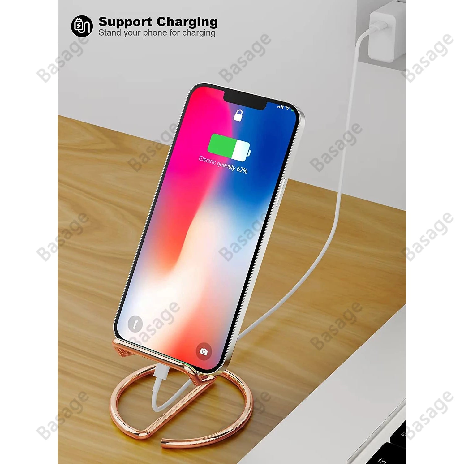 Cell Phone Stand for Desk, Business Card Holder,Cute Metal Cell Phone Stand, Metal Wire Cellphone Cradle Dock for Phone Tablet Qme