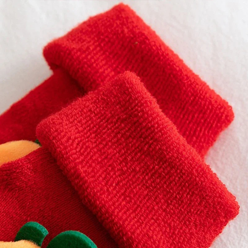 Kids Children's Socks for Girls Boys Non-slip Print Cotton Toddler Baby Christmas Socks for Newborns Infant Short Socks Clothing Qme