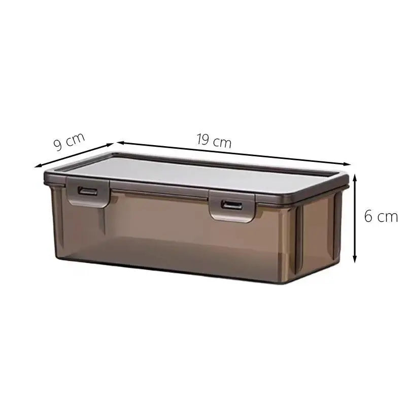 Black Transparent Plastic Storage Box Lid Desk Organizer Pens Pencils Qme B