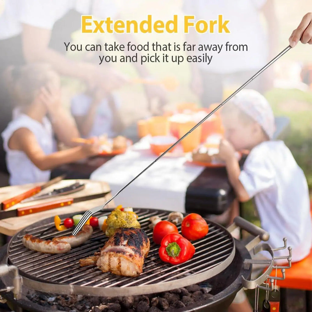 Extended Fork Stainless Steel Non-slip Long Handle Extension Camping Qme China Mainland