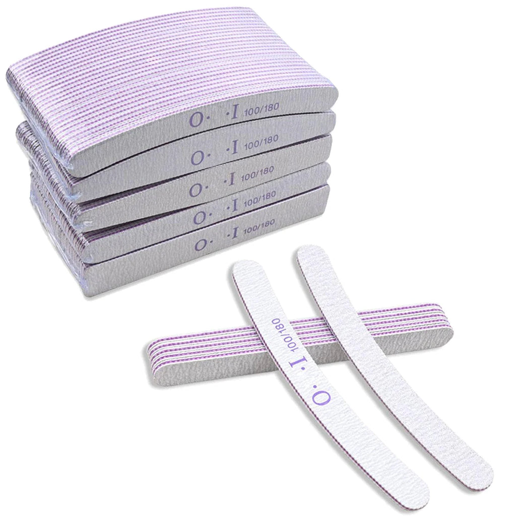 Nail Files 100 180 Professional File Buffers Reusable Double-sided Qme