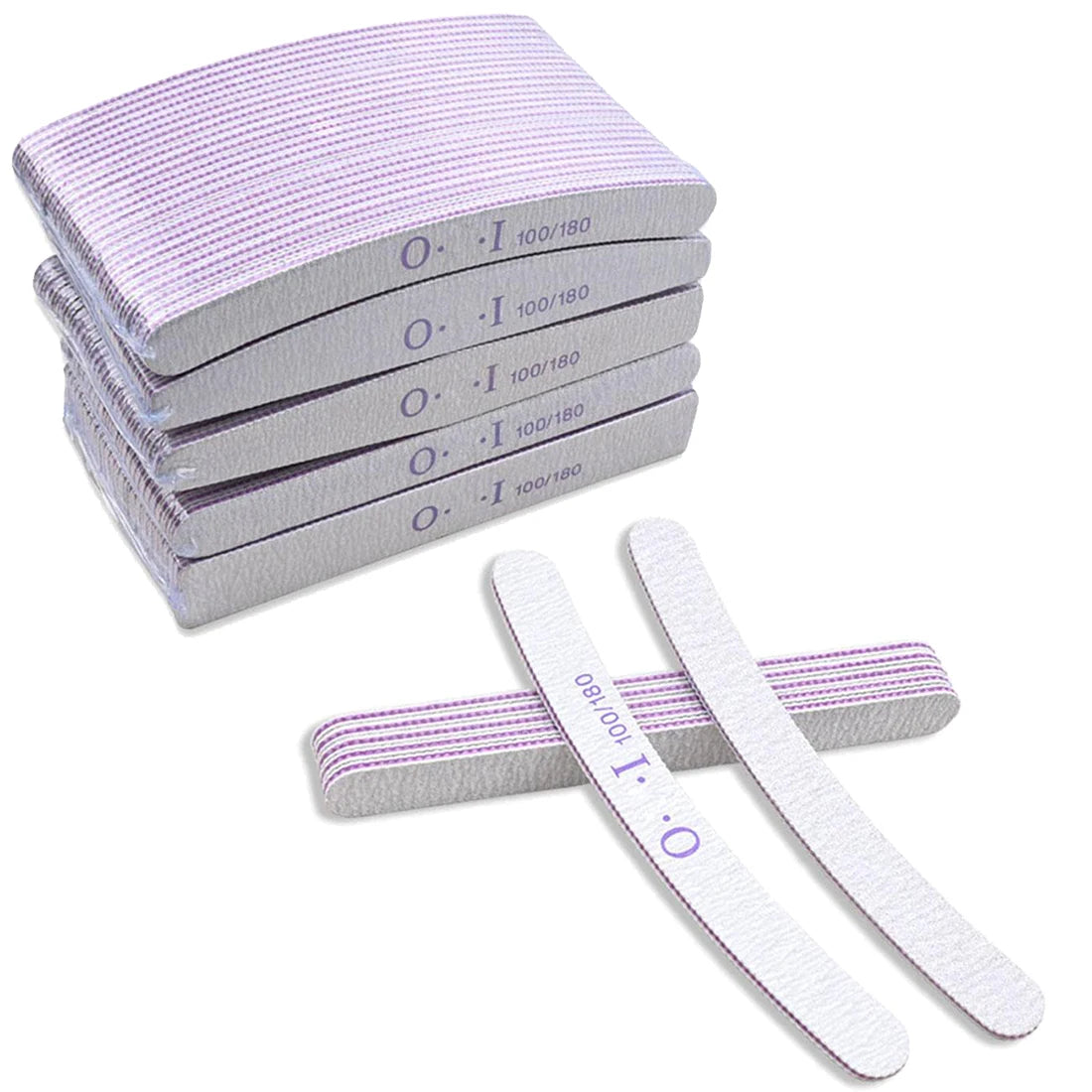 Nail Files 100 180 Professional File Buffers Reusable Double-sided Qme