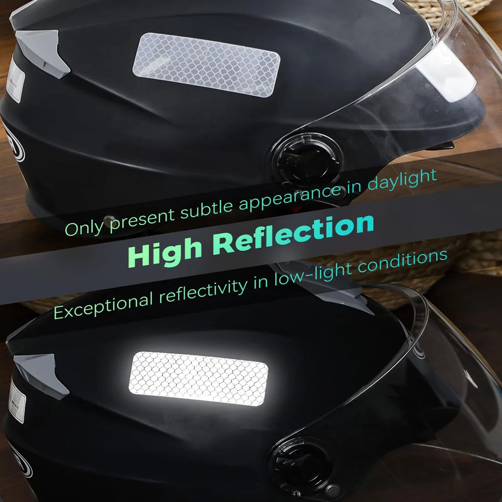 10pcs Car Bumper Reflective Stickers 3x8cm Reflective Warning Strip Tape Safety Secure Reflector Decals for Enhanced Visibility Qme
