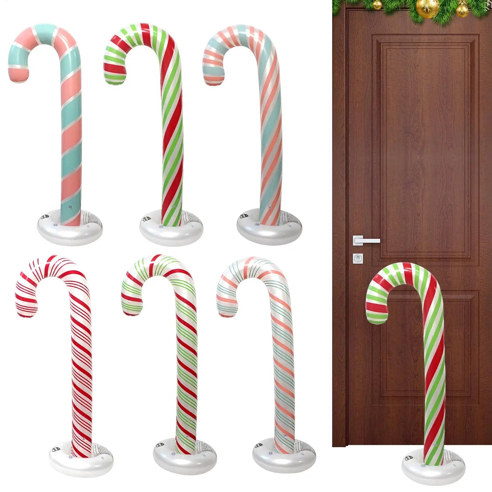 Christmas Inflatables 4 26ft Candy Cane Ornament 6 Inflatable Canes Qme