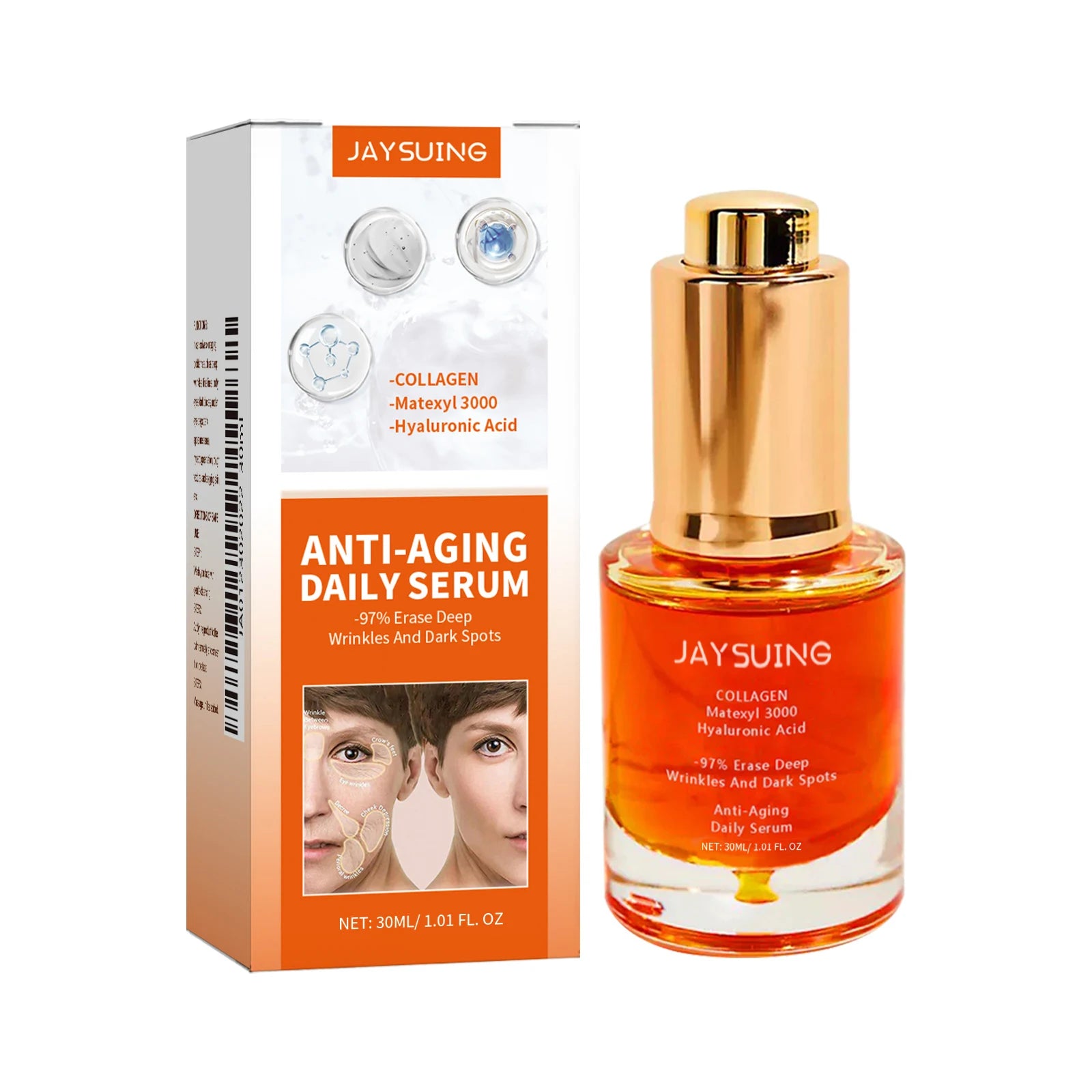 Collagen Firming Face Serum W-rinkles Removal Firming Lifting Anti A-ging Fade Fine Lines Essence Brighten Moisturizing Serum Qme 30ml Boxed