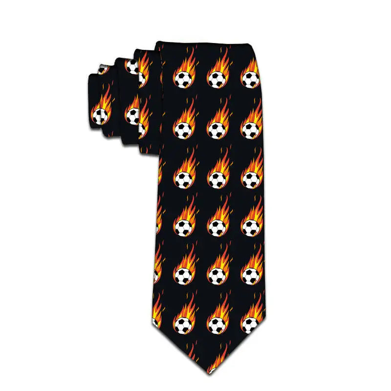 Funny Cartoon Dog Sunflower Print Tie Fashion Casual Polyester Men's Qme