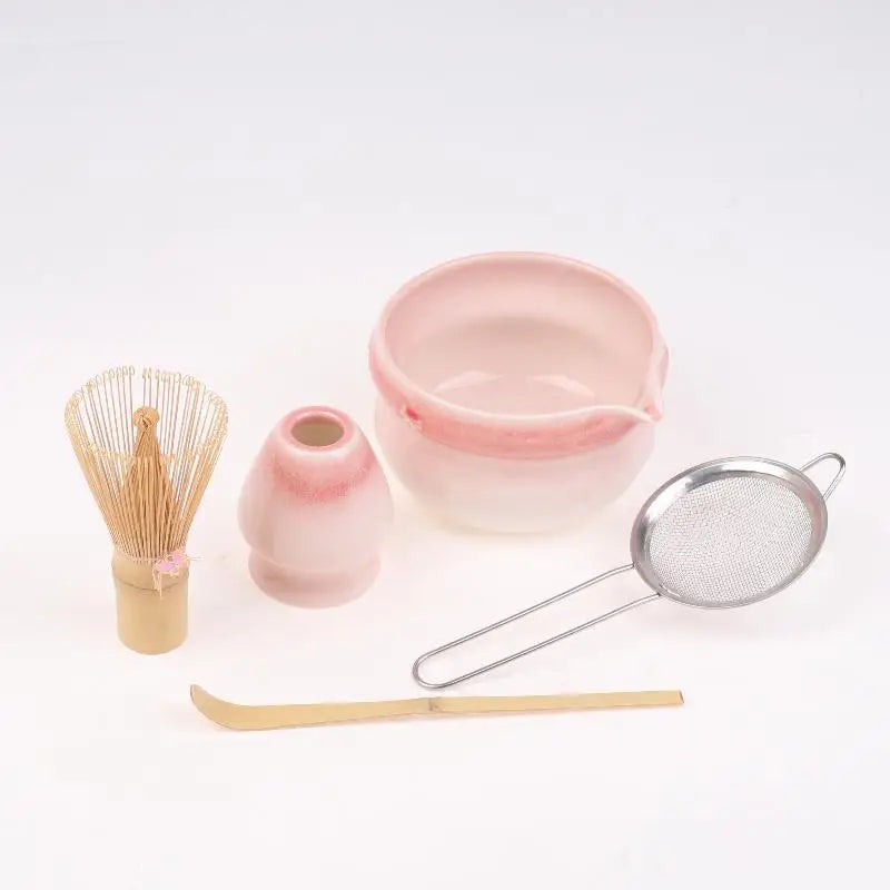 Matcha Set Matcha Whisk Set, Ceramic Matcha Set 5 Pcs Matcha Kit For Matcha Lovers Matcha Kit Qme Pink