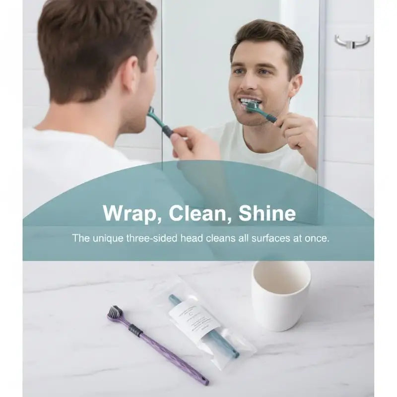 Three Sided U Shape Toothbrush BPA Safe Material Toddlers Daily Oral Qme