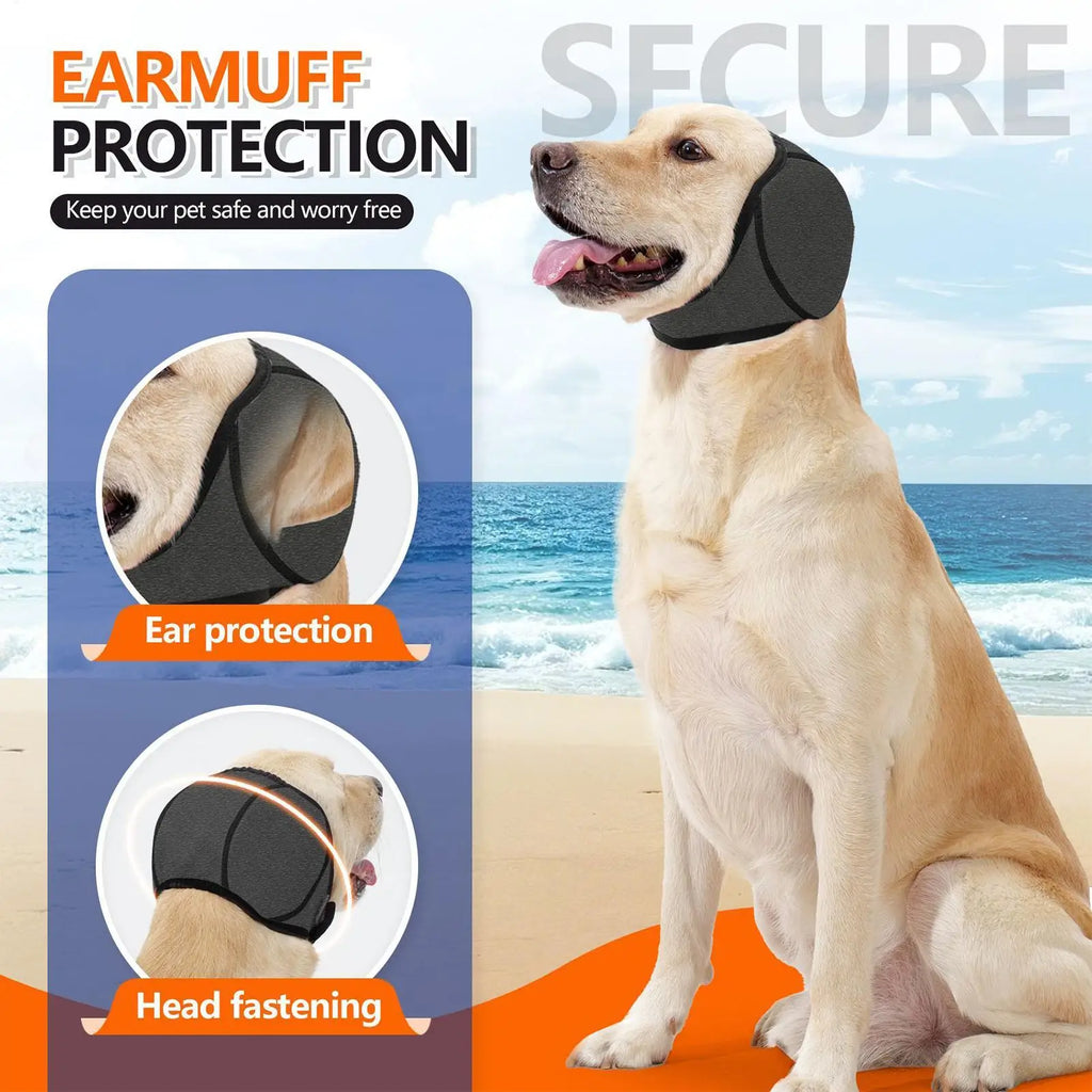 Dog Ear Wrap Adjustable Pet Puppy Headband Dog Ear Protector for Grooming for Small Medium Large Puppy Bathing Drying Swimming Qme