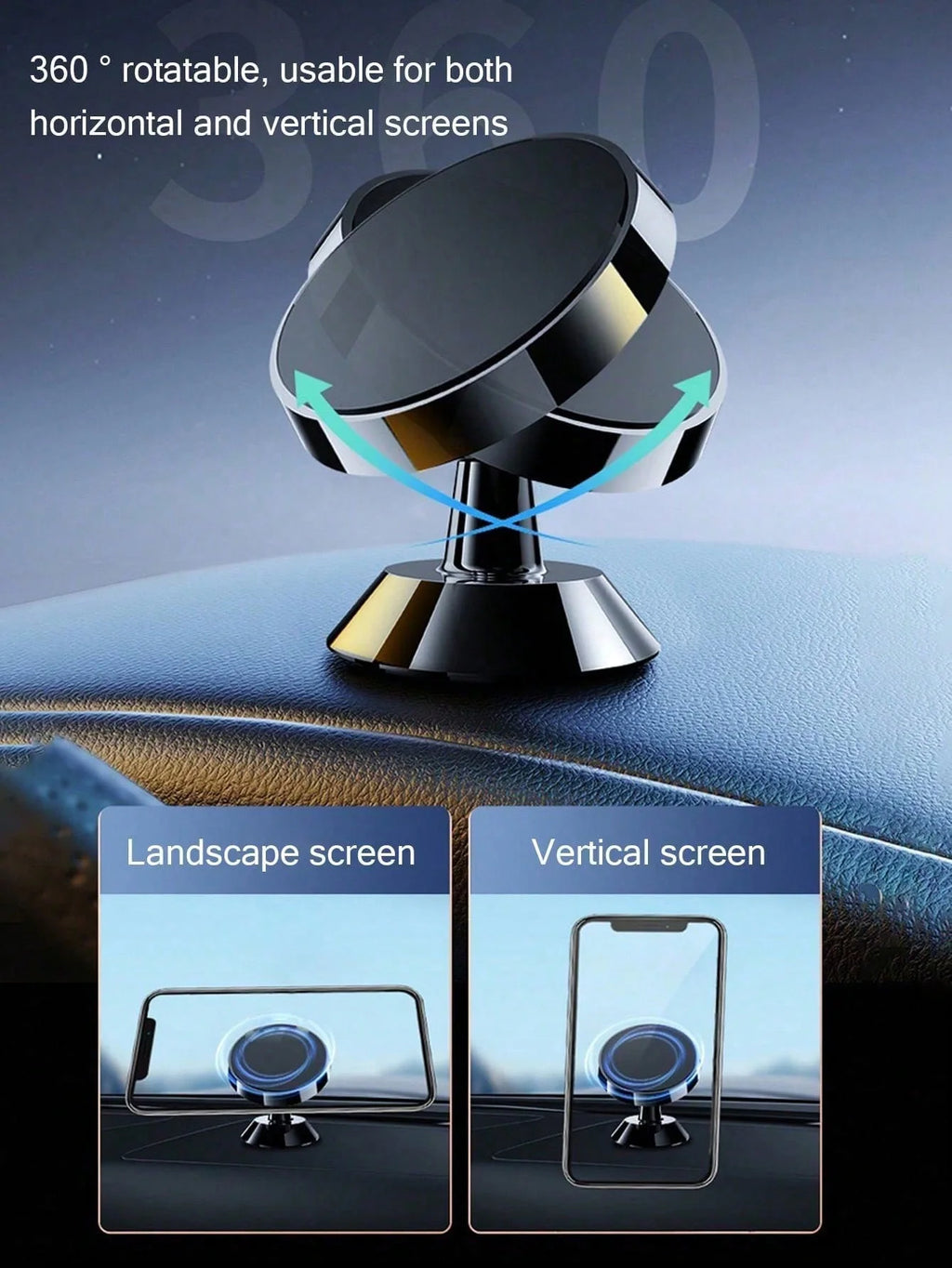360 Rotatable Magnetic Car Phone Holder Universal Dashboard Mount Gps Qme
