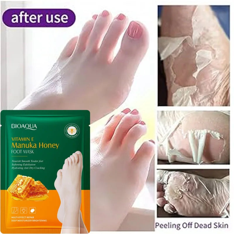 Vitamin E Foot Mask Manuka Honey Nourishing Long-lasting Moisturizing Hydrating Exfoliating Remove Dead Skin Foot Skin Care Qme