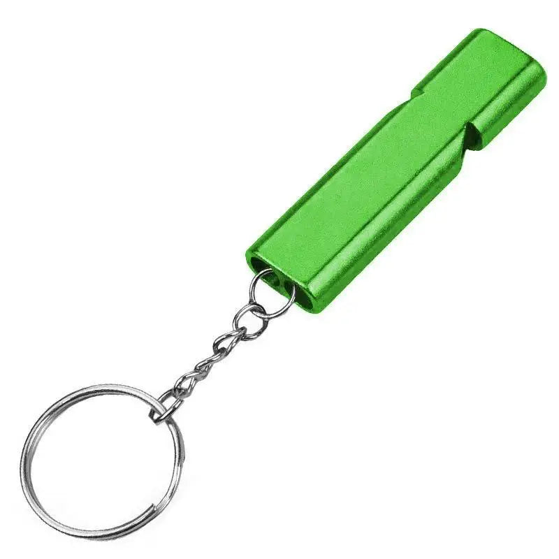 Dual Frequency Survival Whistle Flat Metal Outdoor Hiking Climbing Qme Green