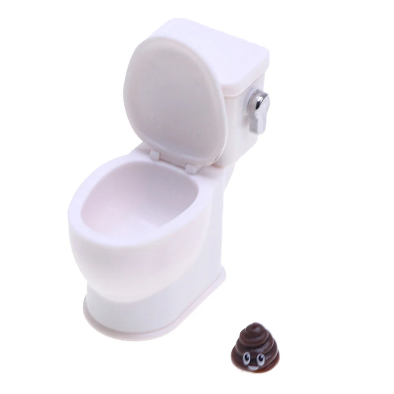 1 12 Dollhouse Miniature Simulation Toilet W Poo Flushing Sound Qme White
