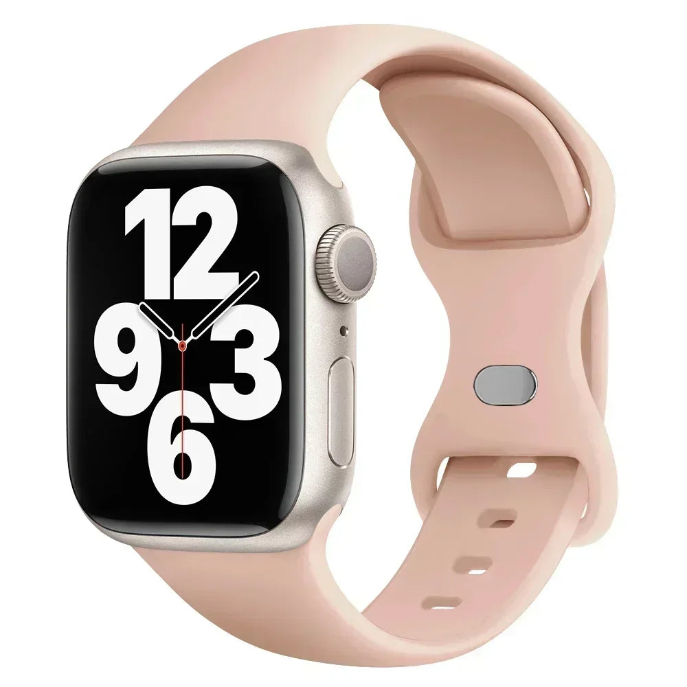 Silicone Band for Apple Watch 10 9 8 7 6 5 4 3 SE Strap for IWatch Ultra 2 49mm 45mm 41mm 40mm 44mm 38mm 42mm 46mm Qme