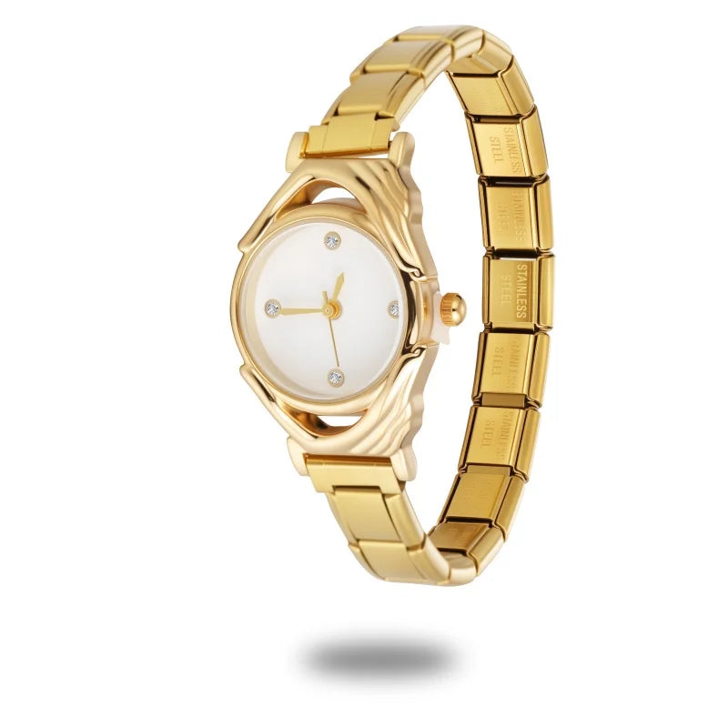 2026 Fashion Men Women's Stainless Steel Zircon Spinning Pearl Round