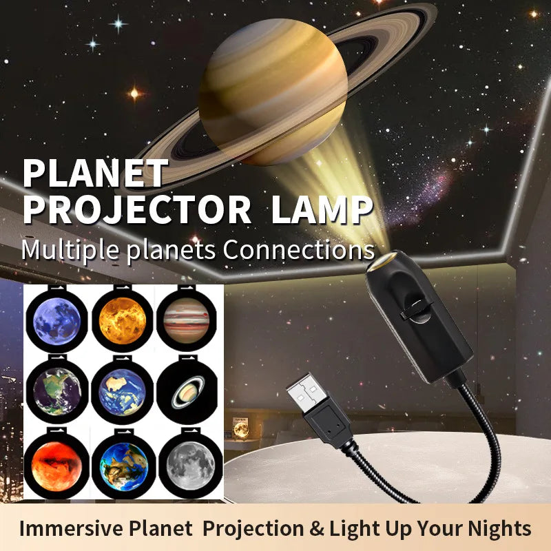 Moon Star Projector Night Light Soft LED Glow Bedroom Ambiance Sleep Qme