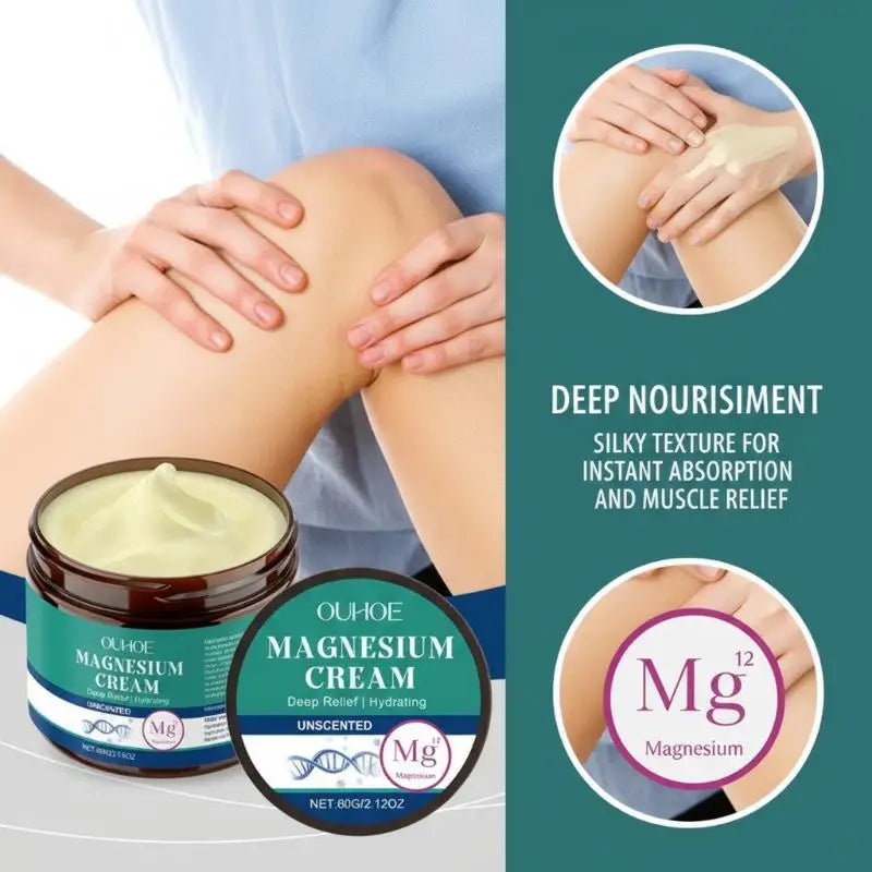 Calming Magnesium Body Cream Sore Muscles Enhanced Nourishing Massage Qme
