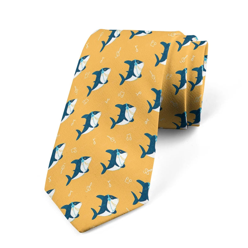 Funny Fish 3D Printed Tie Unisex Personality Business Polyester Qme style8