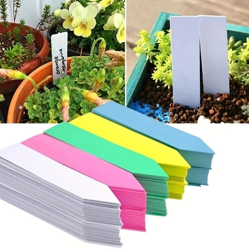 Reusable Waterproof Plant Markers Plastic Plant Stakes Multicolor Write-on Tags Potted Plants Vegetable Seedlings Flower Labels Qme