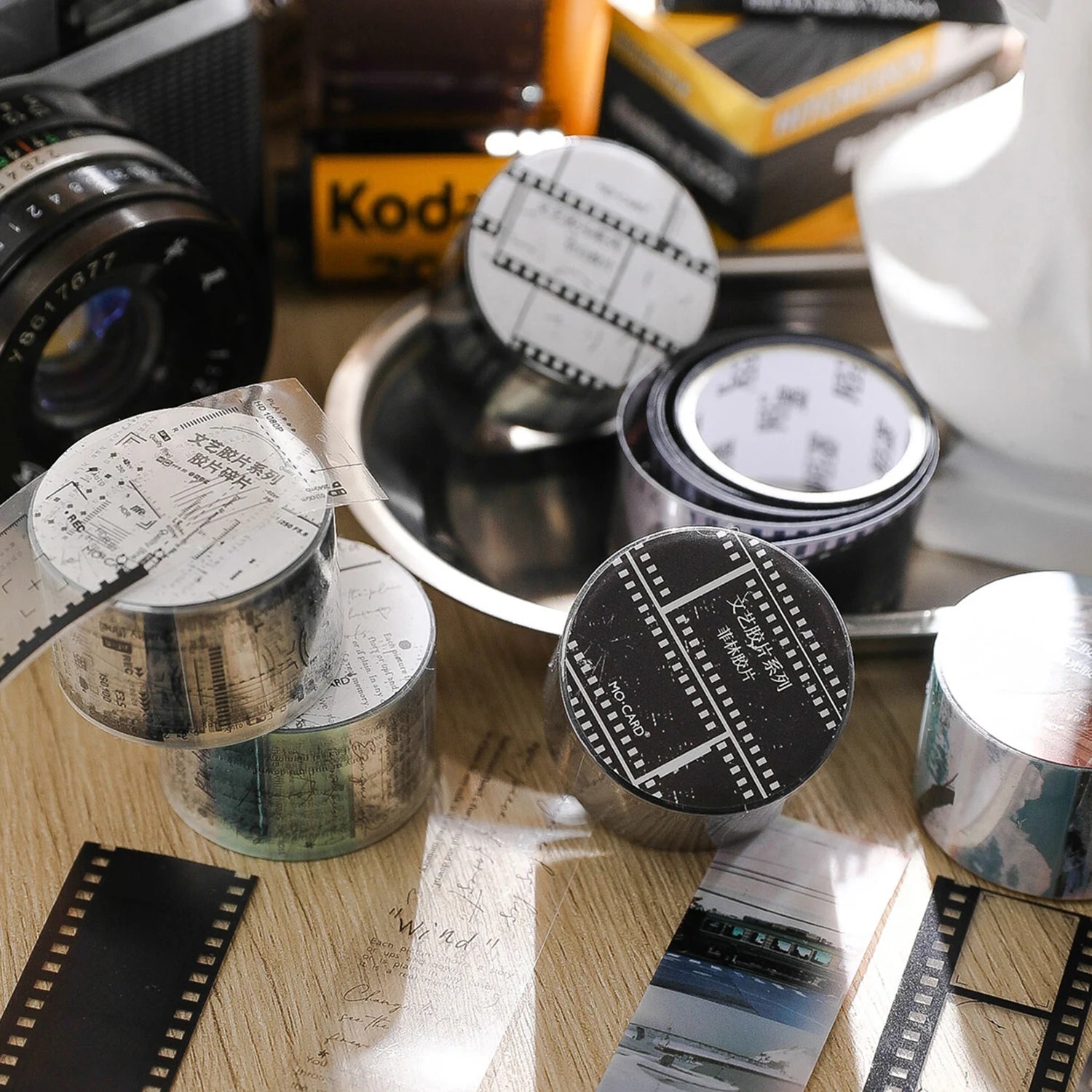 25mm*2m Vintage Film PET Tapes DIY Scrapbooking Collage Stationery Decor Journalling Materials Adhesive Labels Tapes Qme