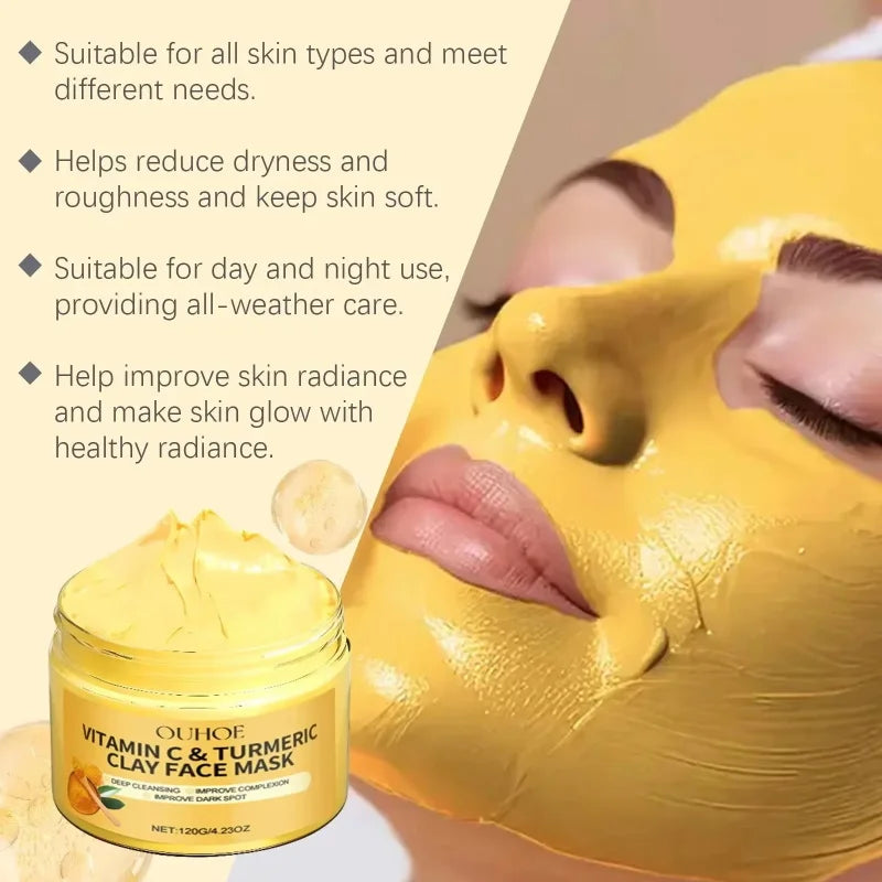 Vitamin C Exfoliating Facial Mask Shrink Pore Brightening Turmeric Exfoliating Facial Mask Improve Pore Deep Cleaning Facialmask Qme