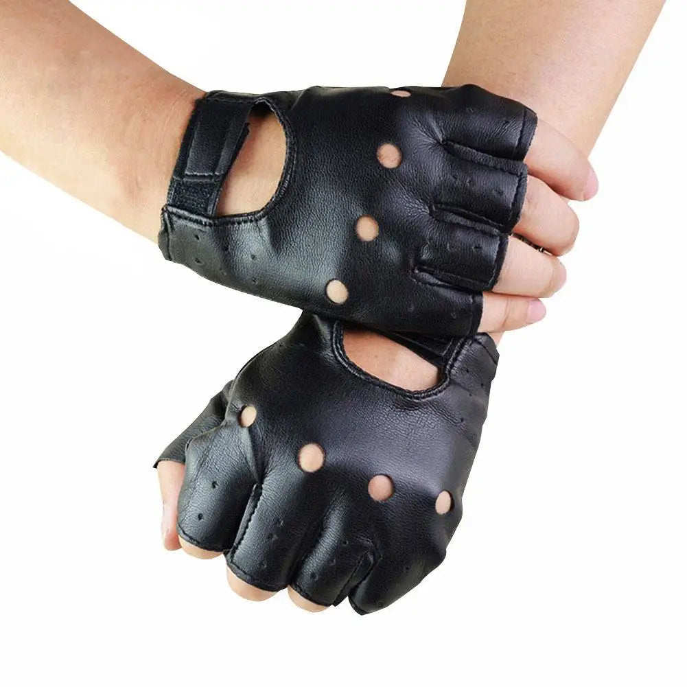Punk Gloves Men Gothic Costume Fingerless Gloves for Women Breathable Accessories Fashion Outfits for Cycling Gym Dance Fitness Qme
